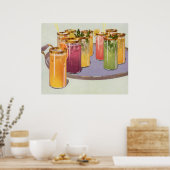 ヴィンテージ飲料、トレイにキューブを付けて飲む ポスター (キッチン)