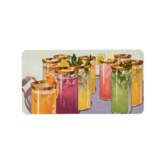 ヴィンテージ飲料、トレイにキューブを付けて飲む ラベル (正面)