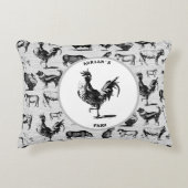 ヴィンテージ飼育動物コラ素朴ージ アクセントクッション (正面)