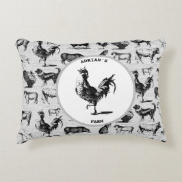 ヴィンテージ飼育動物コラ素朴ージ アクセントクッション