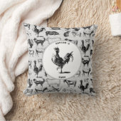 ヴィンテージ飼育動物コラ素朴ージ クッション (ブランケット)
