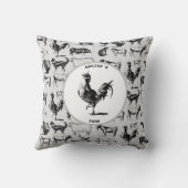 ヴィンテージ飼育動物コラ素朴ージ クッション (裏面)