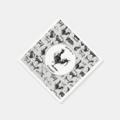 ヴィンテージ飼育動物コラ素朴ージ スタンダードカクテルナプキン (角)