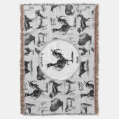 ヴィンテージ飼育動物コラ素朴ージ スローブランケット (正面縦)