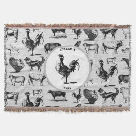 ヴィンテージ飼育動物コラ素朴ージ スローブランケット