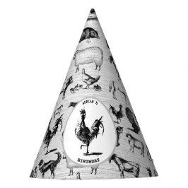 ヴィンテージ飼育動物コラ素朴ージ パーティーハット