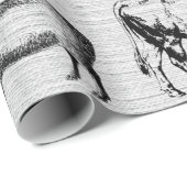 ヴィンテージ飼育動物コラ素朴ージ ラッピングペーパー (ロールコーナー)