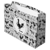 ヴィンテージ飼育動物コラ素朴ージ ラージペーパーバッグ (裏面アングル)