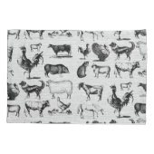 ヴィンテージ飼育動物コラ素朴ージ 枕カバー (裏面-左)