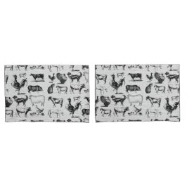 ヴィンテージ飼育動物コラ素朴ージ 枕カバー