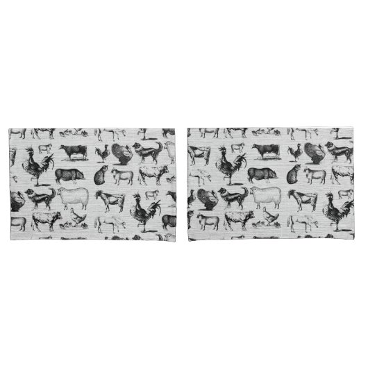 ヴィンテージ飼育動物コラ素朴ージ 枕カバー (フロントセット)