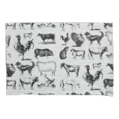 ヴィンテージ飼育動物コラ素朴ージ 枕カバー (正面左)