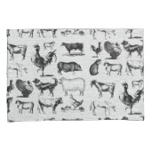 ヴィンテージ飼育動物コラ素朴ージ 枕カバー (正面右)