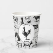 ヴィンテージ飼育動物コラ素朴ージ 紙コップ (裏面)