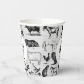 ヴィンテージ飼育動物コラ素朴ージ 紙コップ (左)