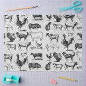 ヴィンテージ飼育動物コラ素朴ージ 薄葉紙 (クラフト)