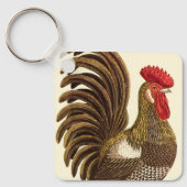 ヴィンテージ飼育動物ニワトリ誇りを持ったコ キーホルダー (正面)