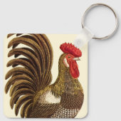 ヴィンテージ飼育動物ニワトリ誇りを持ったコ キーホルダー (裏面)