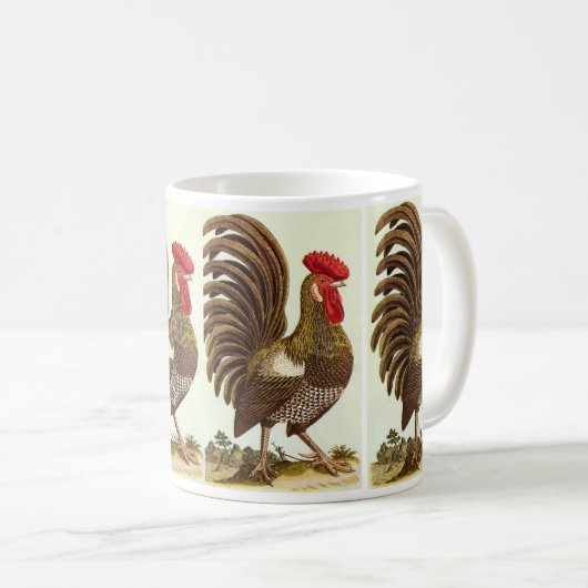 ヴィンテージ飼育動物ニワトリ誇りを持ったコ コーヒーマグカップ (正面右)
