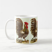 ヴィンテージ飼育動物ニワトリ誇りを持ったコ コーヒーマグカップ (左)
