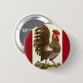 ヴィンテージ飼育動物ニワトリ誇りを持ったコ 缶バッジ (正面&裏面)