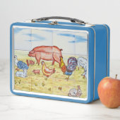 ヴィンテージ飼育動物ファッションド子豚ガモ メタルランチボックス (インサイチュ)