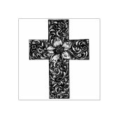 ヴィンテージ飾りフラワークロスのスタンプ ラバースタンプ (インプリント)