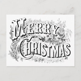 ヴィンテージ飾りメリークリスマスカラーMeスクリプト ポストカード