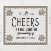 ヴィンテージ飾り結婚スクリプトのビールラベル ビールラベル (シングルラベル)