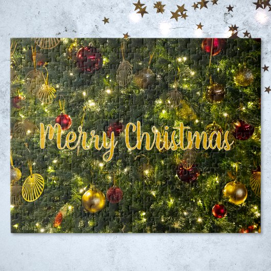 ヴィンテージ飾クリスマスツリーのオプション文字 ジグソーパズル