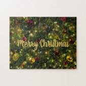 ヴィンテージ飾クリスマスツリーのオプション文字 ジグソーパズル (横)