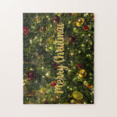 ヴィンテージ飾クリスマスツリーのオプション文字 ジグソーパズル (縦)