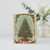 ヴィンテージ飾クリスマスツリー シーズンポストカード (スタンド正面)