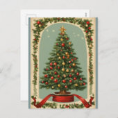 ヴィンテージ飾クリスマスツリー シーズンポストカード (正面/裏面)