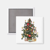 ヴィンテージ飾クリスマスツリー マグネット (正面/裏面)