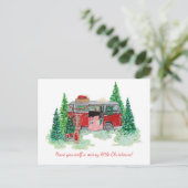 ヴィンテージ飾レッドバスのクリスマスシーン 案内ポストカード (スタンド正面)
