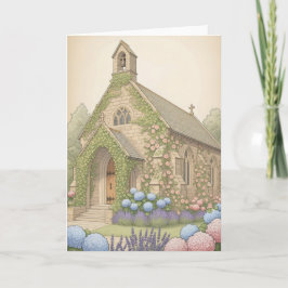 ヴィンテージ飾魅力的国石教会 カード