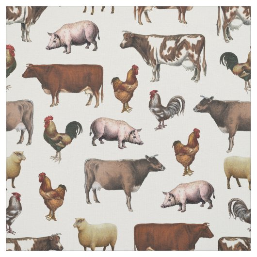 ヴィンテージ養殖動物の織物 ファブリック (見本)
