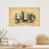 ヴィンテージ養蜂ビーハイブビーハイブプリント ポスター (キッチン)