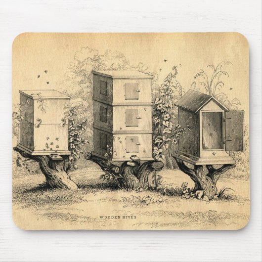 ヴィンテージ養蜂ビーハイブビーハイブ マウスパッド (正面)