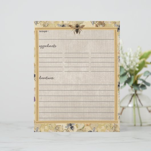 ヴィンテージ養蜂家のレシピ挿入 (スタンド正面)