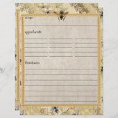 ヴィンテージ養蜂家のレシピ挿入 (正面/裏面)