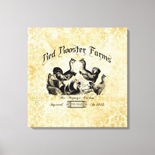 ヴィンテージ養鶏場の広告 キャンバスプリント (正面)