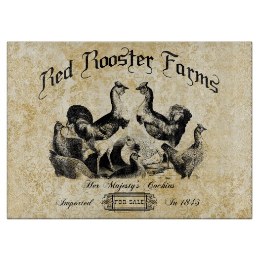 ヴィンテージ養鶏場広告 カッティングボード (正面)
