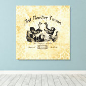 ヴィンテージ養鶏場広告 キャンバスプリント (インサイチュ (ウッドフロア))