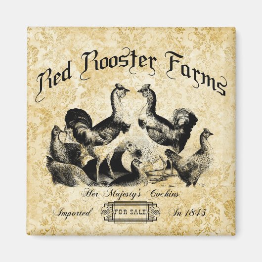 ヴィンテージ養鶏場広告 マグネット (正面)