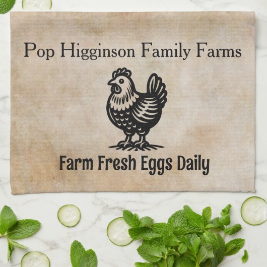 ヴィンテージ養鶏場 キッチンタオル (折り畳み)