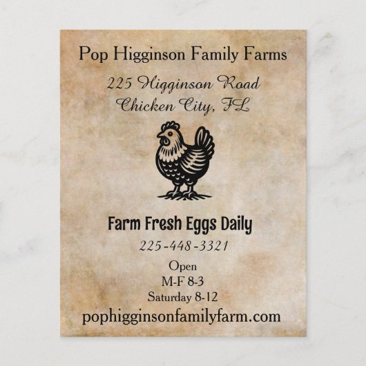 ヴィンテージ養鶏場 チラシ (正面)