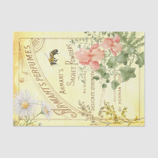 ヴィンテージ香水とフローラビーデカップティッシュPa 薄葉紙 (正面)