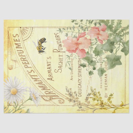 ヴィンテージ香水とフローラビーデカップティッシュPa 薄葉紙 (正面)